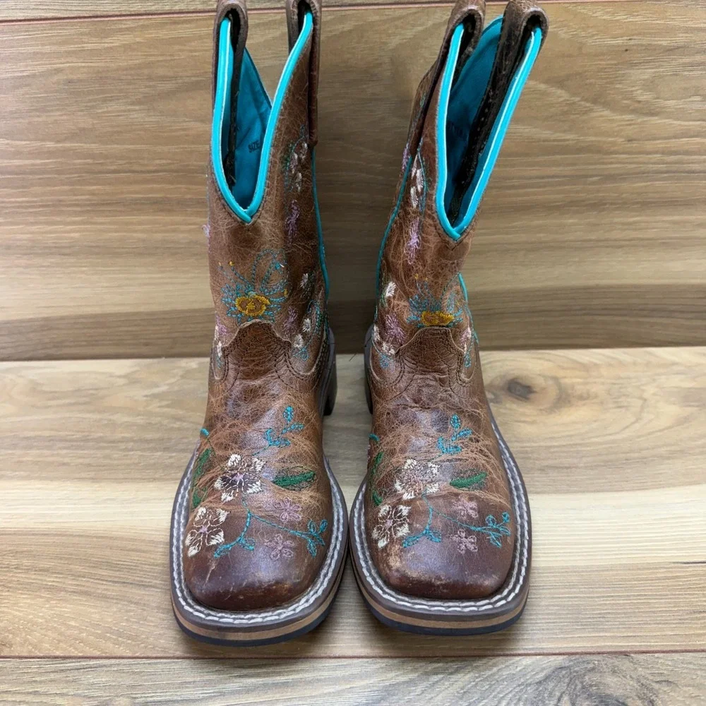 Smoky Mountain Boots Little Girls 10.5 Embroidered Floral Square Toe Rodeo Ranch